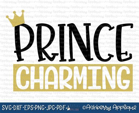 Prince Charming Svgdxf Cut File Instant Download Vector Etsy