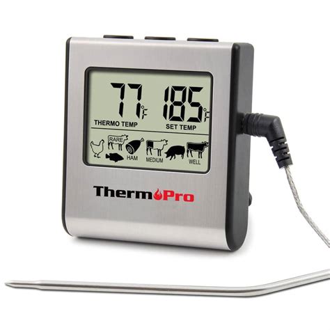 Thermopro Tp16 Digital Stainless Steel Cooking Thermometer For Smoker