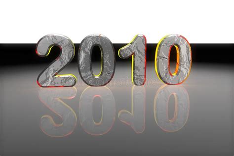 New Year 2010 3d Chrome Text Stock Illustration Illustration Of Solid