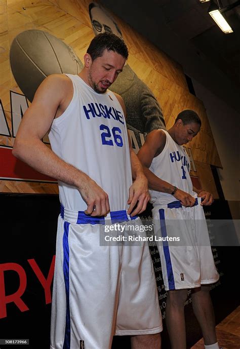 Raptor Hedo Turkoglu And Demar Derozan Check Out Their New Huskies News Photo Getty Images