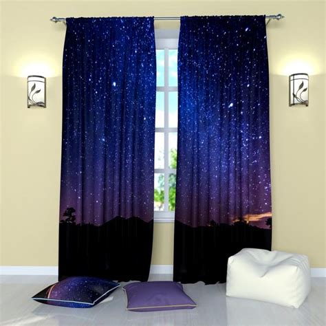 Space Curtains Galaxy Window Curtain Panels For Bedroom