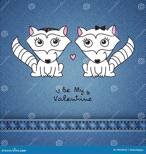 Hand Drawn Raccoons Stock Vector Illustration Of Romantic 79930954