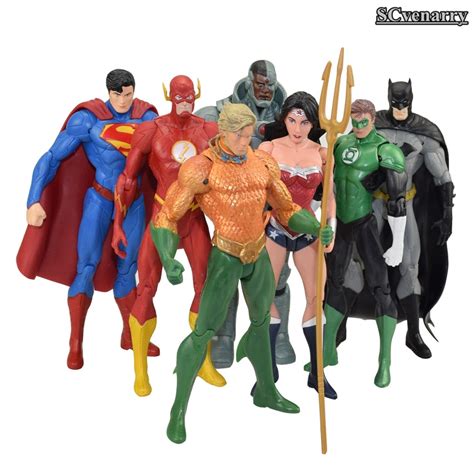 7pcsset Dc Superman Batman Wonder Woman Flash Collection Model Super