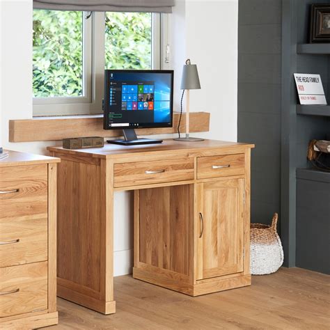 Mobel Solid Oak Furniture Single Pedestal Computer Desk