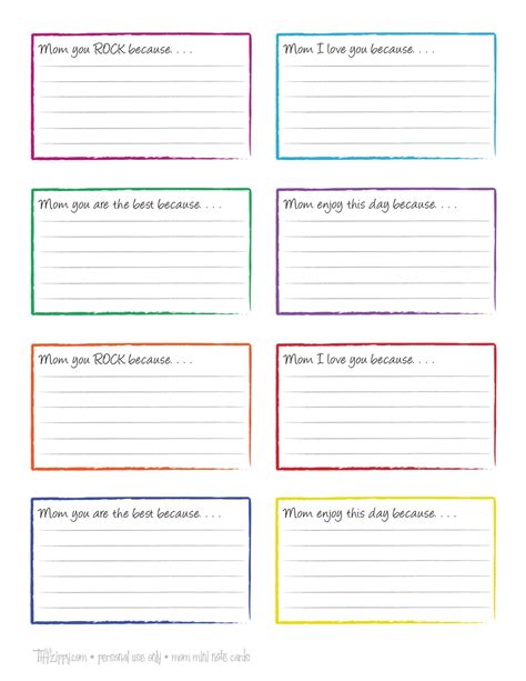 Note Card Printing Template