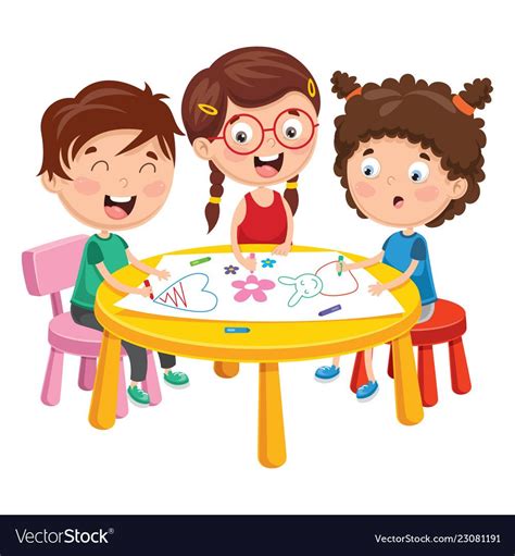 Vector Illustration Of Kids Playing Download A Free Preview Or High