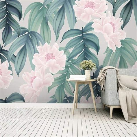 Online Shop Modern 3d Wallpaper Tropical Rainforest Banana Leaf Flowers