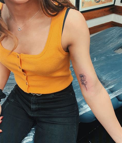 Fine Line Rose Tattoo 🌹 Arm Tattoos For Women Forearm Upper Arm