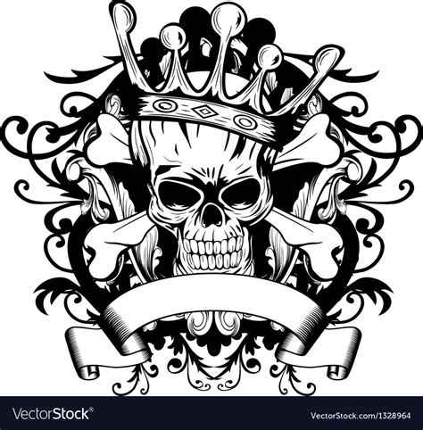 Skull With Crown Royalty Free Vector Image Vectorstock