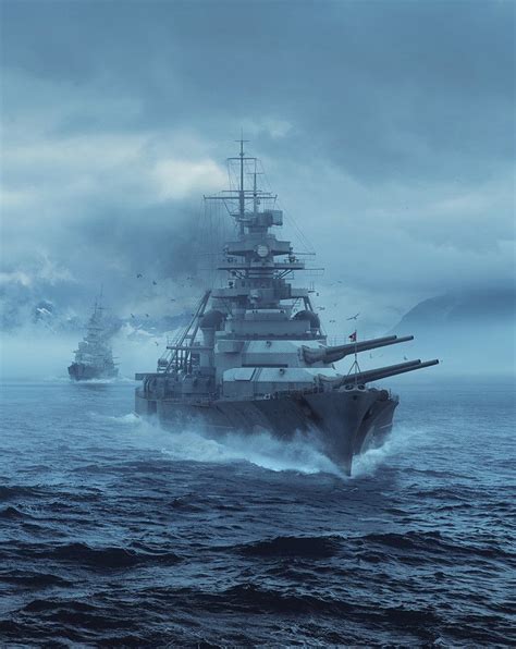 Bismarck And Prinz Eugen By Piotr Forkasiewicz World Of Warships