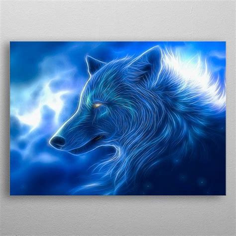 Epic Blue Wolf Fractal By Liam Labes Metal Posters Displate