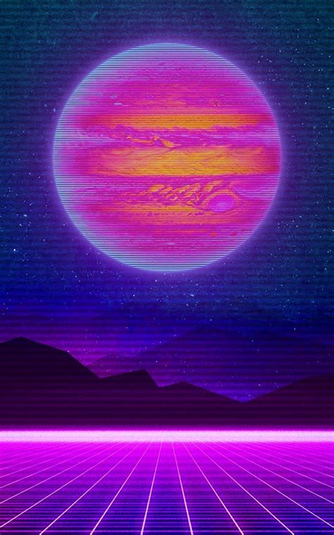 1600x2560 Retro Striped Planet 1600x2560 Resolution Wallpaper Hd