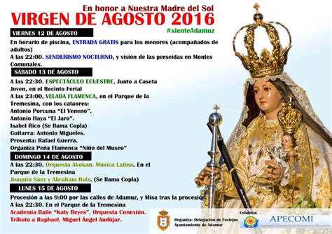 Virgen De Agosto 2016 Ayuntamiento De Adamuz