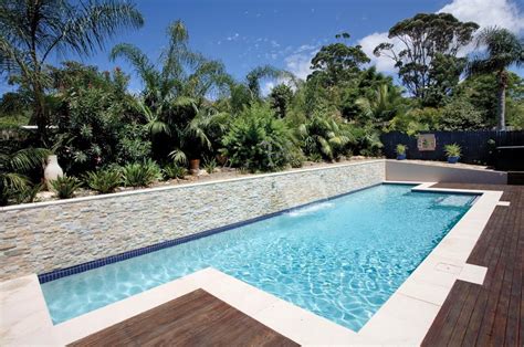 This In Ground Lap Pool Features An Up Stand Wall Finished With A Stack