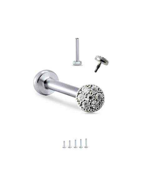 316l Surgical Steel Labret Style Nose Monroe Stud Ring Screw Post
