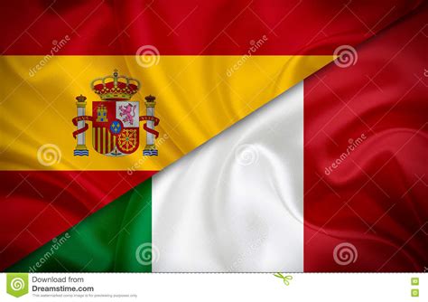 Flag Of Spain And Flag Of Italy Stock Illustration - Illustration of ...