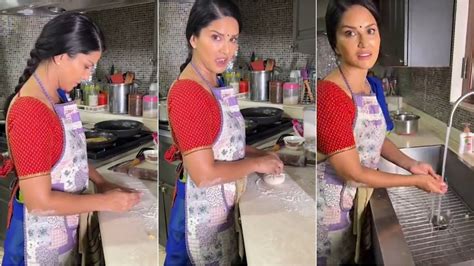Sunny Leone Cooking For Family Sunny Leone Making Aalu Parathas Youtube
