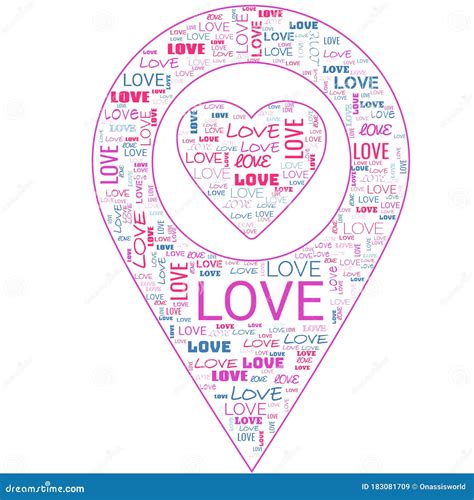 The Word Love In Love Shapes For Him Or Her Stock Illustration