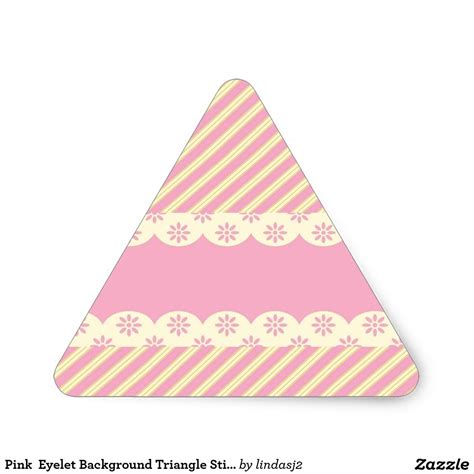 Pink Eyelet Background Triangle Sticker Custom Stickers