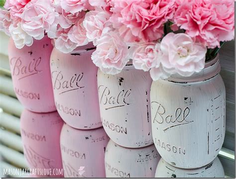 Painted Mason Jars Pink Mason Jar Crafts Love