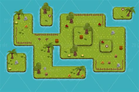 The Island Top Down Game Tileset Game Art 2d