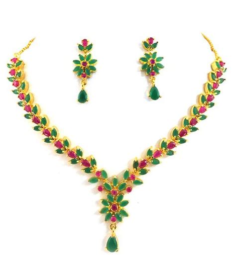 Designer Ruby Emerald Necklace Set Buy Designer Ruby Emerald Necklace