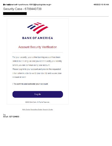 Bank Of America Phishing Scam Phishing Scams Techscammersunited Scambait Forum