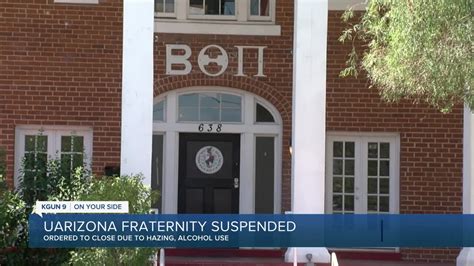 Uarizona Fraternity Shut Down Following A Series Of Hazing Incidents