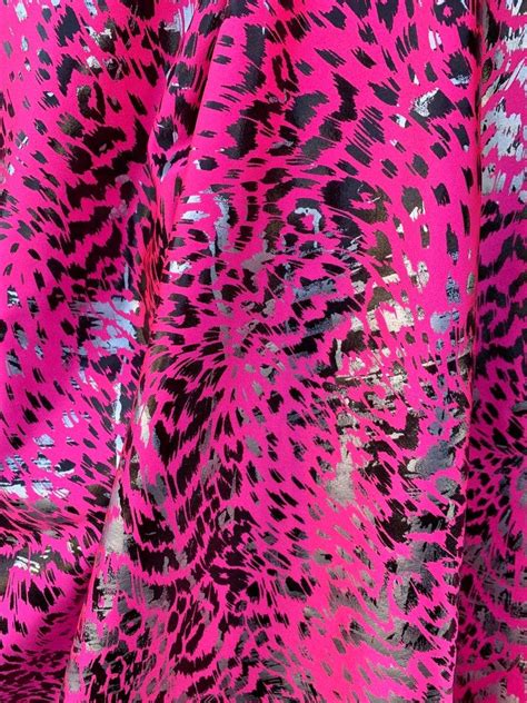 Neon Pink Leopard Animal Print Blacksilver All Over Foil