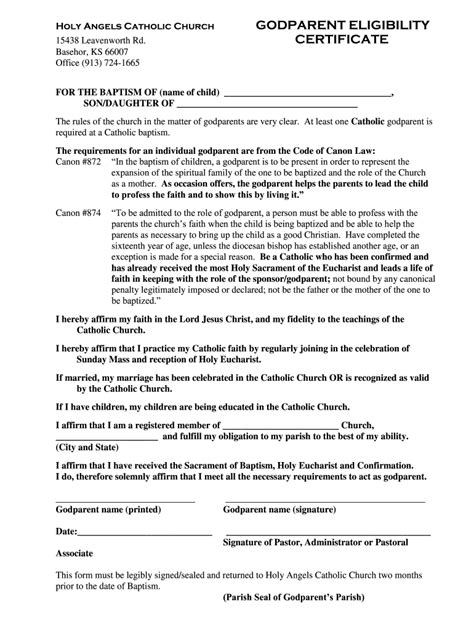 Godparent Paperwork Fill Online Printable Fillable Blank Pdffiller