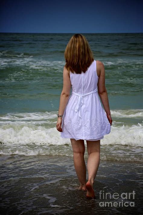 Woman Walking On The Beach Photograph By Carol Groenen