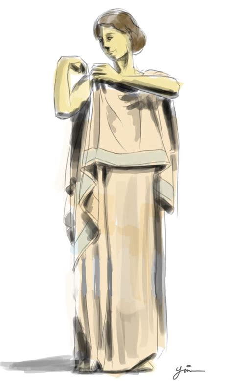 Doric Peplos Is A Body Length Garment Used As Casual Attire For Women Greek Fashion Ancient