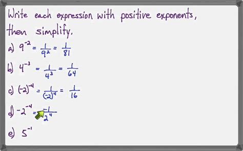 Using The Negative Exponent Rule Youtube
