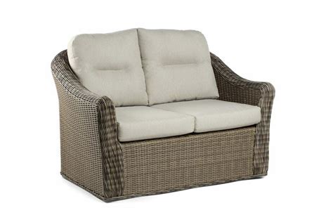 Dakota Mink 2 Seater Rattan Outdoor Lounge Set With A Glass Top Table