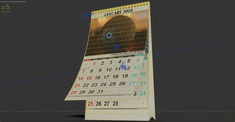 Desk Calendar 2018 3d Model Cgtrader