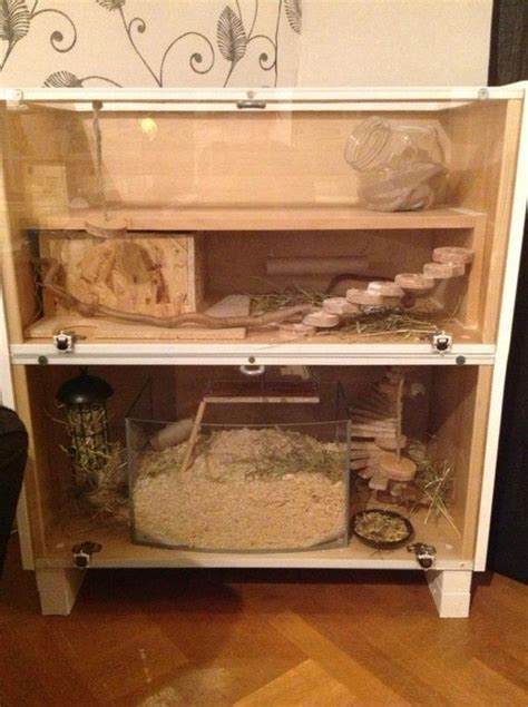 Our Homemade Cage For The Gerbils Hamster Cage Diy Gerbil Hamster
