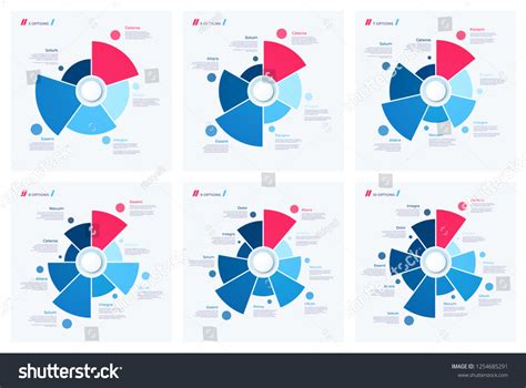 Set Pie Chart Concepts Vector Templates Stock Vector Royalty Free