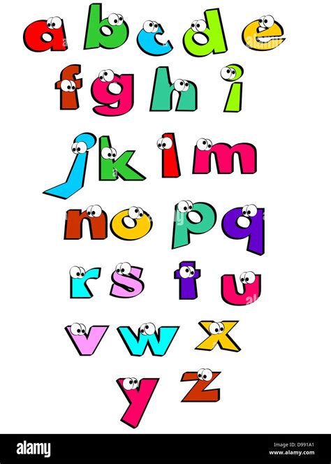 Funny Alphabet Letters With Eyes Alphabet For Children Learning Their