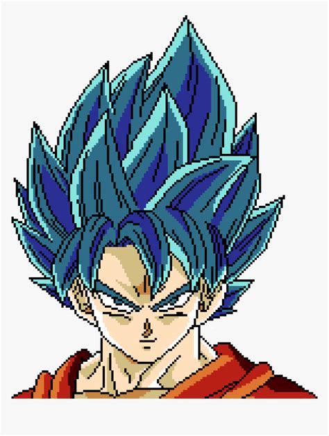 Super Saiyan Blue Goku Minecraft Pixel Art Hd Png Download