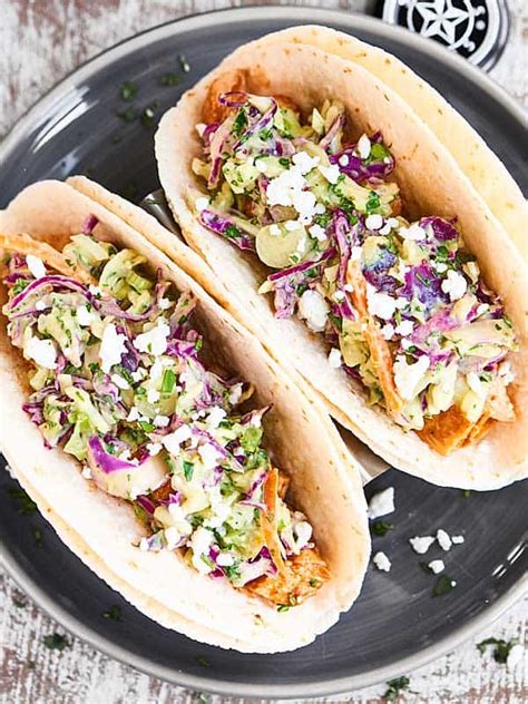 During the summer months i usually like to prepare taco salads for dinner. Grilled BBQ Chicken Tacos Recipe - w/ Avocado Lime Slaw