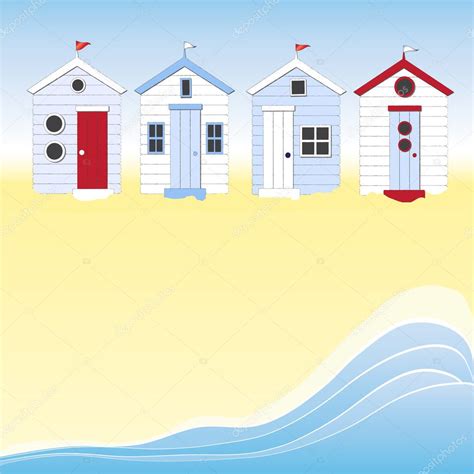 Beach Huts With Water — Stock Vector © Rixipix 11322987
