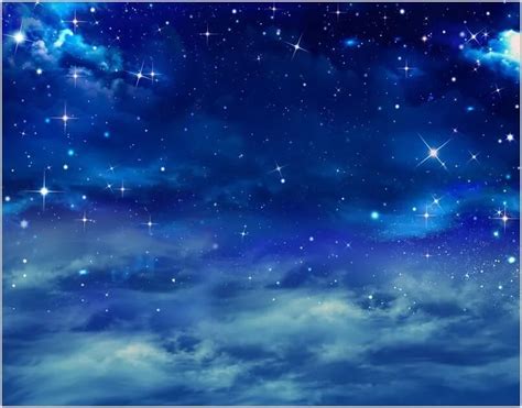 7x5ft Blue Space Starry Night Sky Stars Sparkles Universe Clouds Custom