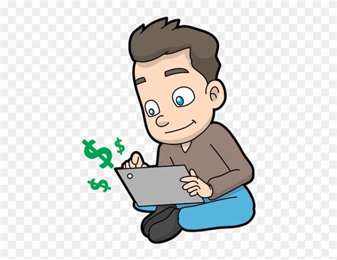 Cartoon Guy Making Money Online Wikimedia Commons Free Transparent