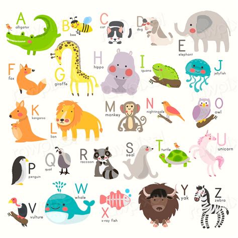 Illustration Animal Alphabet Vector Set Premium Vector Rawpixel