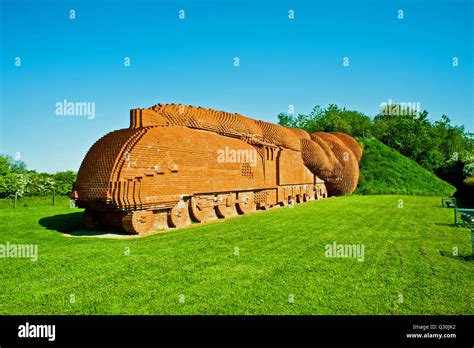 Brick Train Sculpture Morton Park Darlington Stock Photo Alamy
