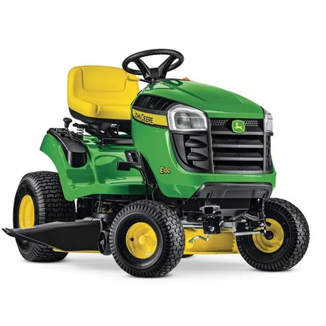 John Deere E100 42 In 17 5 Hp Gas Automatic Lawn Tractor Bg21068 The Home Depot