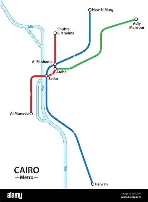 Vector Metro Mapa Del Metro De La Capital Egipcia El Cairo Imagen