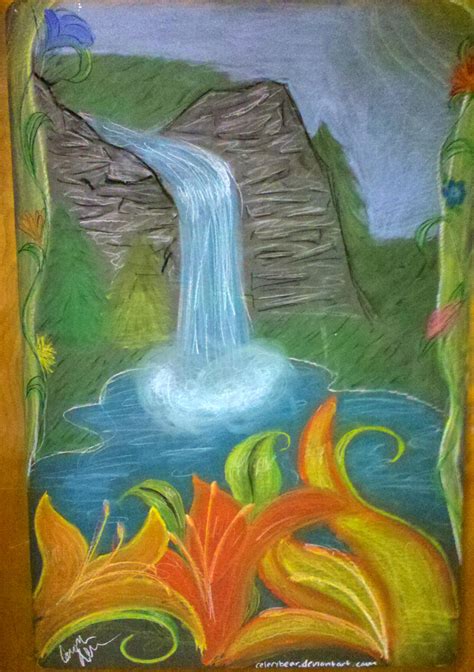 Waterfall Chalk Drawing By Celerybear On Deviantart