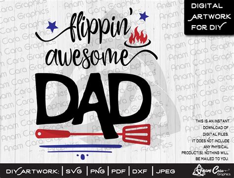 Flippin Awesome Dad Svg Cut File Or Print Fun Humorous Etsy