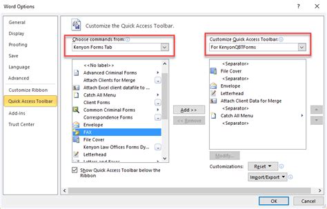 Modifying The Quick Access Toolbar Qat In Microsoft Word